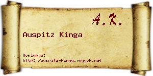 Auspitz Kinga névjegykártya